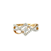 18k Yellow Gold and Diamond Fancy Ring in size 5.5 and total gold weight of 3.21g